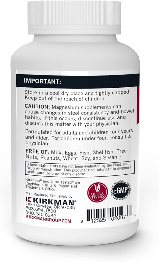 Kirkman - Vitamin B6 with Magnesium - 120 Tablets - Potent Vitamin B6 &amp Magnesium Supplementation - Chewable Wafer - Hypoallergenic