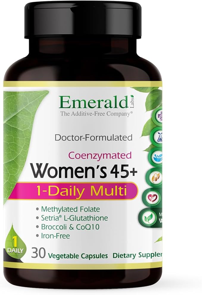 EMERALD LABS Women's 45+ 1-Daily Multi - Complete Multivitamin for Comprehensive Support Bone &amp Heart Health* - Designed for Women 45+ - Gluten-Free &amp Vegetarian - 30 Vegetable Capsules