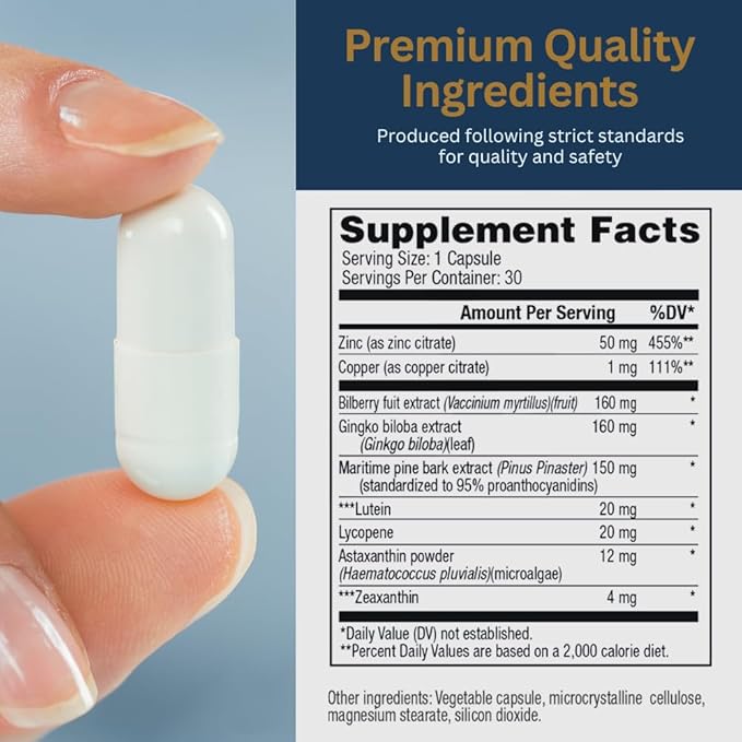 Zenith Labs Vision 20 Eye Vitamins - Lutein Zeaxanthin and Bilberry Extract - Supports Eye Strain and Eye Health - Carotenoid Blend 3 Pack