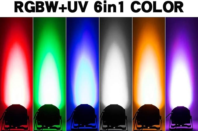 SHEHDS Par Can Lights LED 7x18W RGBWAP 6in1 Wash Stage Lights Remote and DMX512 Control Uplights Sound Activated Auto Run Flat for Christmas Wedding Party Disco - 2 Pack