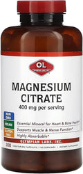 Olympian Labs Magnesium Citrate 400mg - 300 Capsules - Easy Absorbable Supporting Healthy Bones Healthy Heart and Calcium Absorption