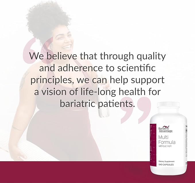 Bariatric Advantage Multi Formula Without Iron High Potency Daily Multivitamin for Bariatric Surgery Patients with 22 Essential Vitamins and Nutrients - 540 Capsules