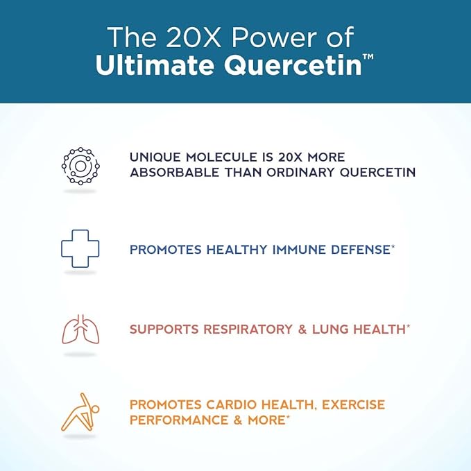 Purity Products Ultimate Quercetin 20x More Absorbable Than Ordinary Quercetin - Quercefit Phytosome Zinc Vitamin C &amp More - Supports Immune Lung Function &amp More - 60 Veg Capsules