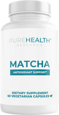 PUREHEALTH RESEARCH Matcha 1000 mg - Organic Ceremonial Grade Matcha Powder Supplement - EGCG Green Tea Extract Pills for Mental Clarity Energy &amp Hearth Health - Vegan Gluten Free - 60 Capsules