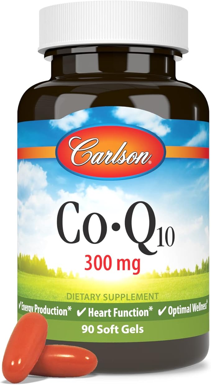 Carlson - Co-Q10 Co-Enzyme Q10 300 mg Energy Production &amp Heart Function 60 Softgels