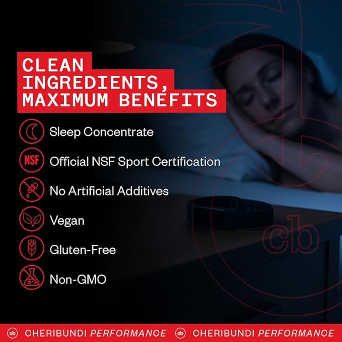 Cheribundi Tart Cherry Juice Sleep | Tart Cherry Juice with L-Theanine &amp Valerian Root | Athletes Recovery Drink | Promotes Restorative Sleep Muscle Recovery &amp Boosts Performance | 8 floz (12