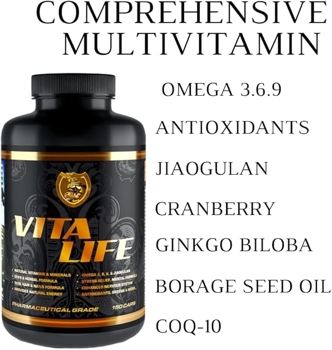 RSN | Vita Life | Complete Multivitamin &amp Mineral + COQ-10 | EFA | Veggies &amp Herbs Blend | 150 Capsules