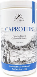 Mt. Capra Caprotein | Casein Protein Concentrate Fermented Goat Milk Protein from Grass-Fed Pastured Goats Extremely Easy to Digest | Vanilla Bean | 23 Servings - 16 oz