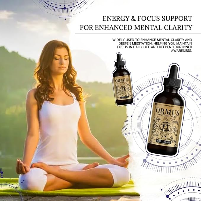 ORMUS Gold Oil PINEAL Gland - Liquid Gold Organic Enhance Cellular Health Increased Energy &amp Vital Force Cleanse Your pineal Gland | 4oz