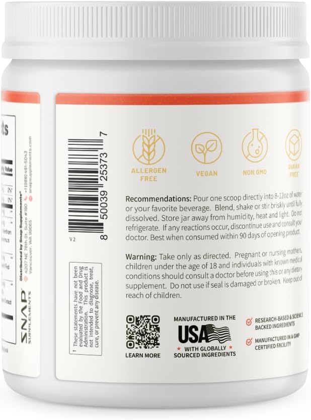 Snap Supplements Circulation Health Blood Circulation Supplements to Support Healthy Blood Flow and Circulation 250g