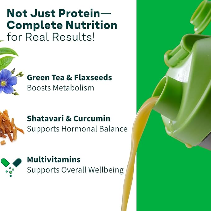 OZiva Protein &amp Herbs Women with Multivitamins Curcumin Shatavari Tulsi for Improved Metabolism Hormonal Balance &amp Skin Hair Health 1.1 lbs Cafe Mocha. Soy Free Gluten Free Non GMO