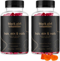 Black Girl Vitamins - Hair Skin and Nails Gummies with Biotin (6000 mcg) Zinc Gelatin Free Vitamin A and Vitamin E - Gluten-Free. Made in The USA (Passion Fruit 120 Count) 60 Day Supply