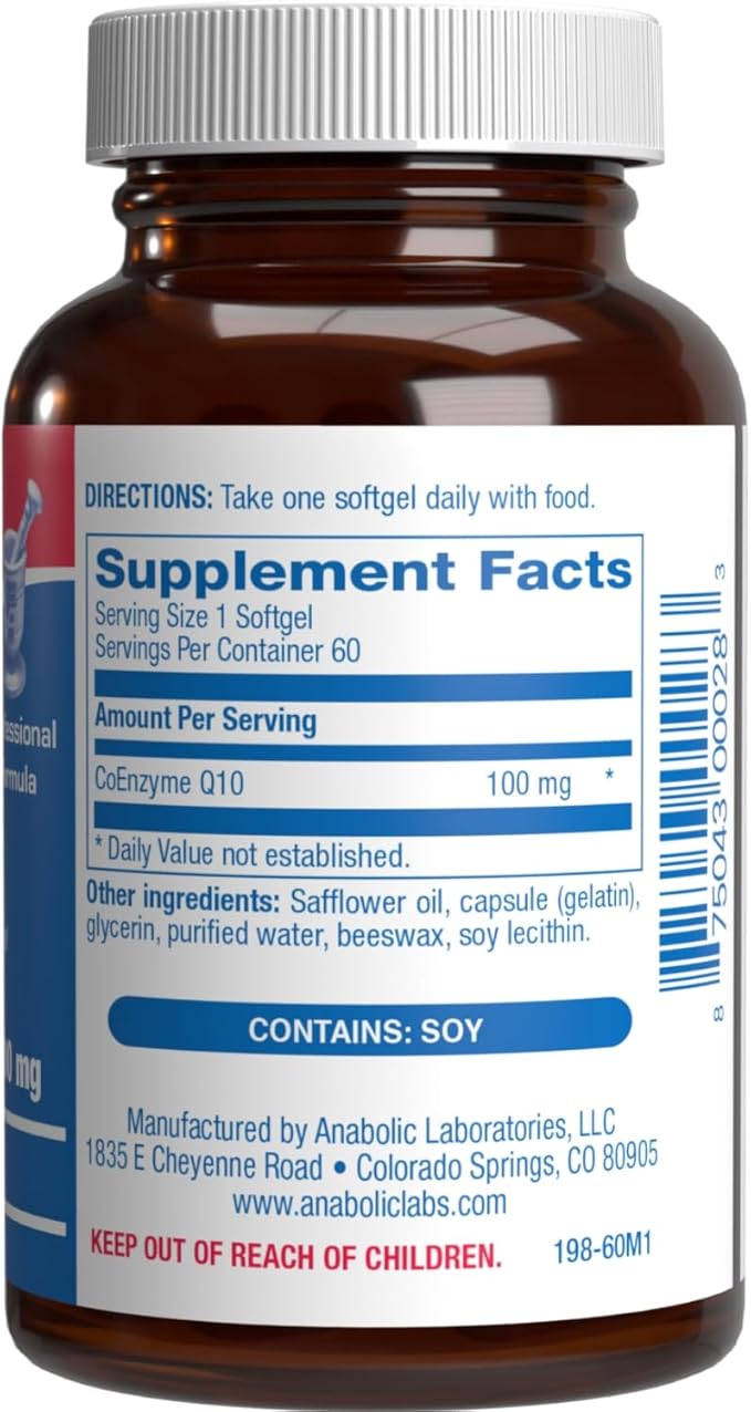 High Absorption CoQ10 100mg Softgels - Clinical Formula Coenzyme Q10 100mg for Skin Heart Energy Antioxidant and Brain Support - Easy to Swallow - Made in The USA in cGMP Facilities - 60 Servings