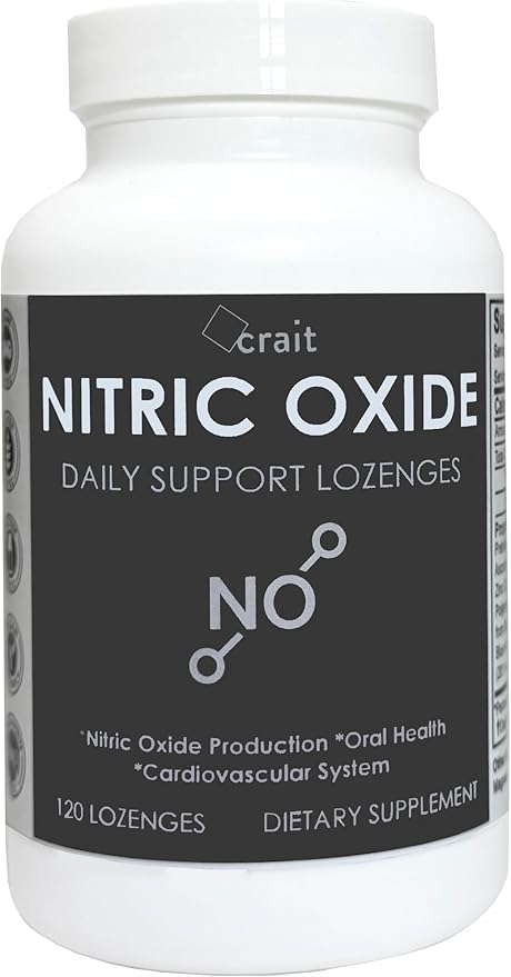 crait Nitric Oxide Lozenges 120 Count Potassium Nitrate that Supports Blood Pressure Circulation Vascular &amp Heart Health – Oral Microbiome &amp pH Balance – Slow Release for NO Bioavailability