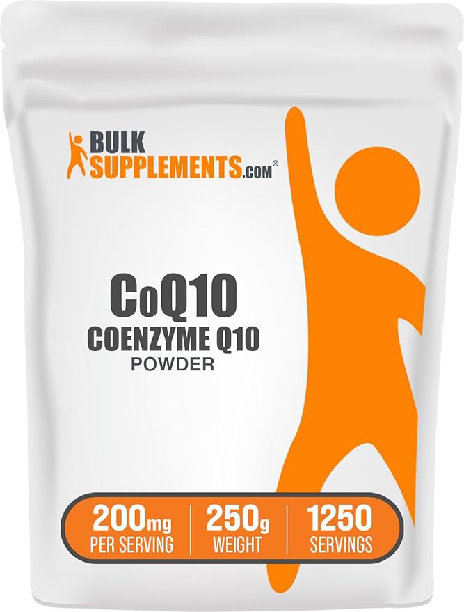BulkSupplements.com Coenzyme Q10 Powder - Coenzyme Q10 200mg Supplement Nutritional Supplement - Gluten Free 200mg per Serving 250g (8.8 oz) (Pack of 1)