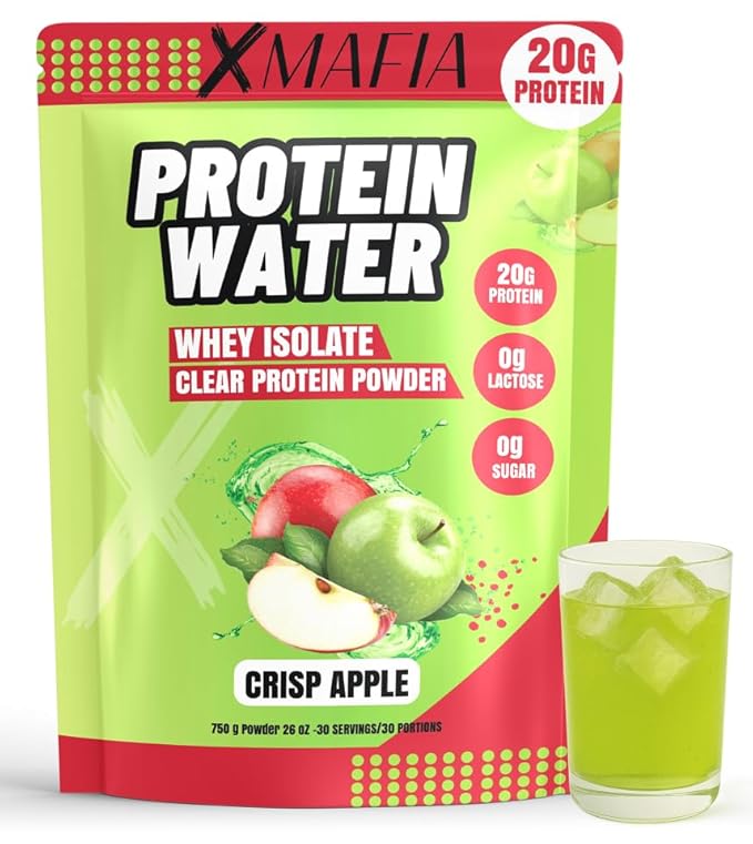 XMafia – Protein Water Clear Protein Powder – 30 Servings 20g Protein 27 oz - Hydrator Whey Isolate - 0g Lactose 0g Sugar Keto-Friendly - Apple - Iso Juice Protein Post-Workout