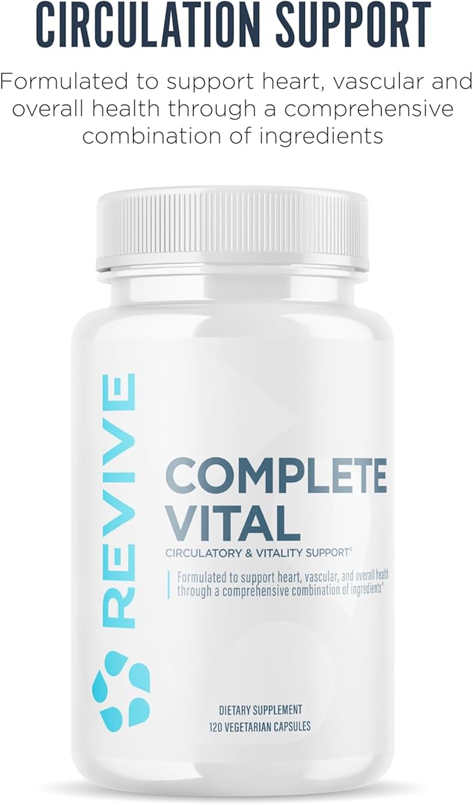 Revive MD Supplements &amp Support Complete Vital (120 Vegetarian Capsules) - NAC &amp CoQ10 Supplement Supports Health &amp Antioxidant Activity (30 Servings)