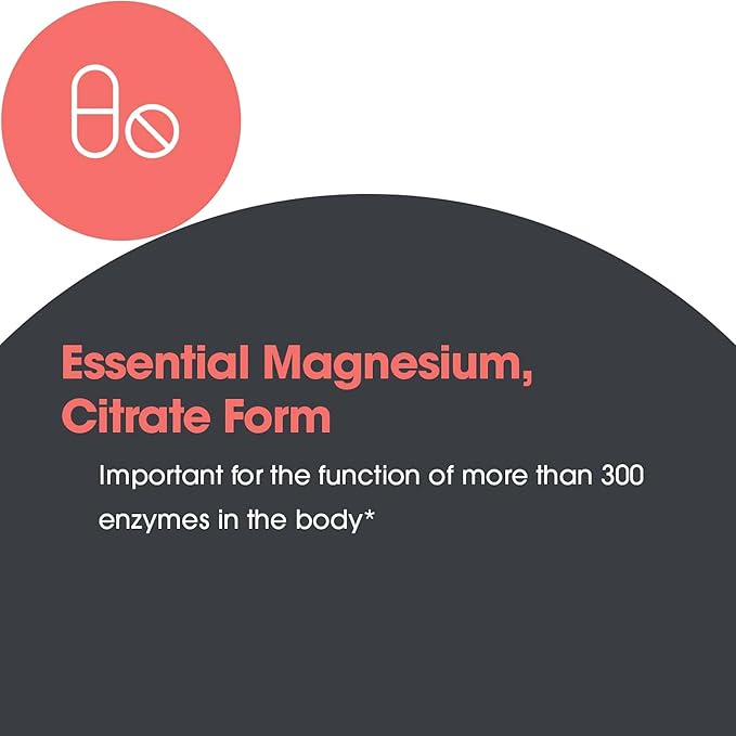 Allergy Research Group Magnesium Citrate - Supports Energy Levels Bone Health &amp Stress Response - Delivers 170 mg Magnesium Citrate - Bioavailable - 180 Servings - 180 Capsules