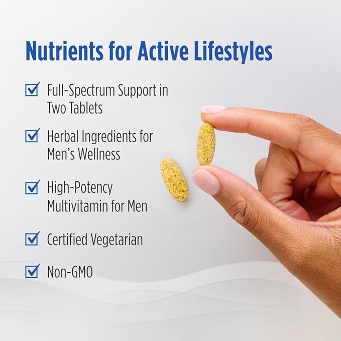 Nordic Naturals Men’s Multivitamin Extra Strength - Bone Energy &amp Blood-Vessel Support - Immunity Supplement - 20 Essential Nutrients - 60 Tablets - 30 Servings