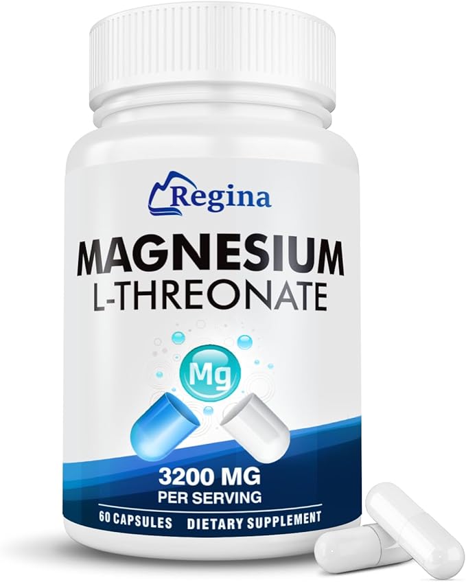 Magnesium L-Threonate Capsules Magnesium Supplement for Women and Man for Memory and Brain Focus for Sleep Cognitive Health Supplement Non-GMO 60 Vegetarian Capsules