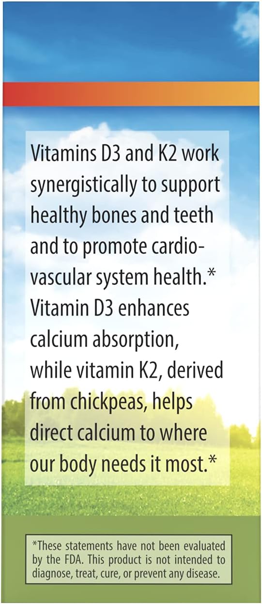 Carlson - Super Daily D3 + K2 50 mcg D3 + 45 mcg MK-7 Heart &amp Bone Health 90 Liquid Drops 2.54 ml (Pack of 2)