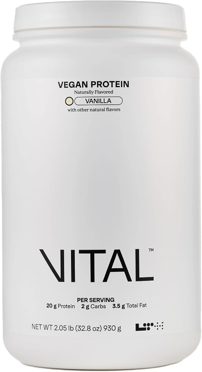 LTH Vital Vegan Protein - Trusted by Life Time Members - Plant-Based Protein Powder Made from Pea Protein - Supports a Healthy Immune System - Dairy Free &amp Soy Free - Vanilla 30 Servings