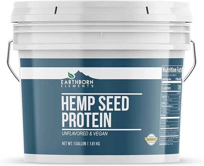 Earthborn Elements Soy Protein Hemp Seed Protein and Whey Protein Isolate Bundle 1 Gallon Bucket Each Protein Powders Workout Supplements