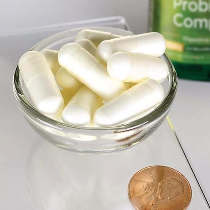 Swanson Probiotic Complex 4.2 Billion CFU 5-Strain Digestive Health Fat Metabolism Satiety Prebiotic FOS Complex Supplement 120 Veggie DRcaps