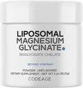 Codeage Magnesium Glycinate Powder Supplement 2-Month Supply Bisglycinate Magnesium Chelate Unflavored Liposomal Delivery Chelated Magnesium Powder Mineral Non-GMO Vegan 3 oz