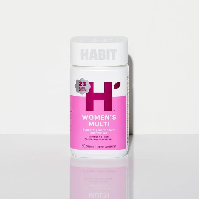 Habit Womens Multi Supplement 2 Pack (120 Capsules) - New Look Supports General Health &amp Wellness 23 Essential Vitamins and Minerals Fruit extracts Folate Iron B12 Biotin Non-GMO
