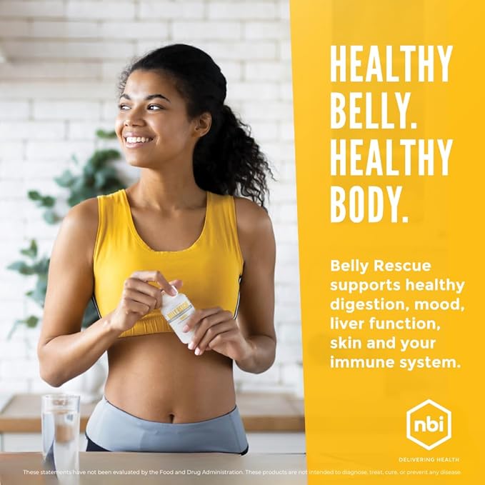 NBI Belly Rescue: Probiotics &amp Prebiotics Blend for Women &amp Men Once Daily for Digestive Skin and Immune Health Shelf Stable