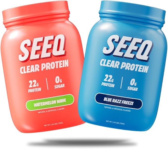 SEEQ Clear Protein Bundle (Clear Whey Protein Isolate Blue Razz Freeze + Watermelon Wave)