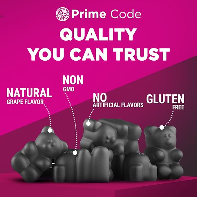 Prime Code Calcium Gummies for Women &amp Men with Magnesium Vitamin B12 Vitamin K2 &amp Vitamin D3 Iron Gummies for Women &amp Men [2 in 1] CoQ10 200mg &amp Vitamin C