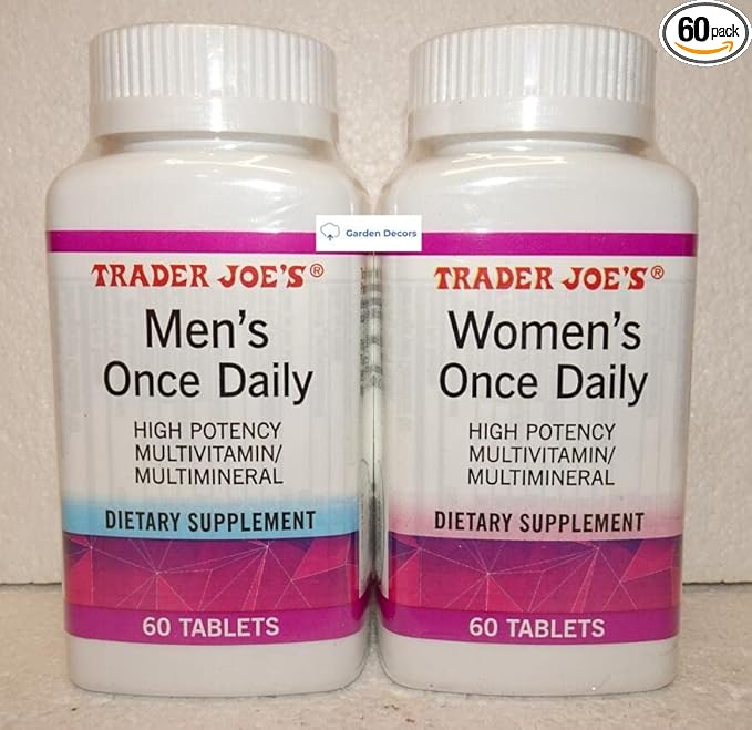 Trader Joe's2 Men &amp Women’s Once Daily High Potency Multivitamin/Multimineral Dietary Supplement 60 Tablets (Two Bottles)