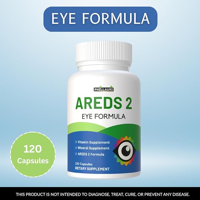 Areds 2 | Eye Vitamin | Eye Formula | Advance Eye Care Supplement | Capsules for Men &amp Women 360 Capsules (Pack 3)
