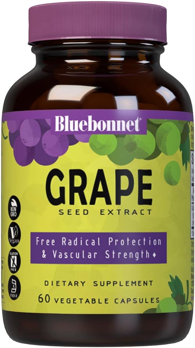 BlueBonnet Super Fruit Grape Seed Extract Supplement 60 Count White (743715008403)