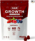 Lumin Hair Growth Gummies – with Biotin Vitamin C &amp E Rosemary Saw Palmetto – Supports Healthy Hair Growth &amp Strength Skin &amp Nail Care – Mixed Berry Flavor 60 Gummies (1)