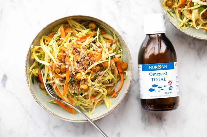 NORSAN Omega-3 Total Naturally Lemon Flavoured Liquid Fish Oil – High-Dose 2000mg Omega-3 per Serving | Supports Heart Brain &amp Vision* | Friend of the Sea Certified | 6.8 fl oz Bottle (200ml)