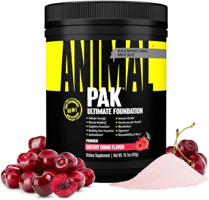 Animal Pak - Convenient All-in-One Vitamin &amp Supplement Powder - Zinc Vitamins C B D Amino Acids Immune Support Digestive Enzymes and More - Daily Multivitamin for Women &amp Men - 60 Scoo