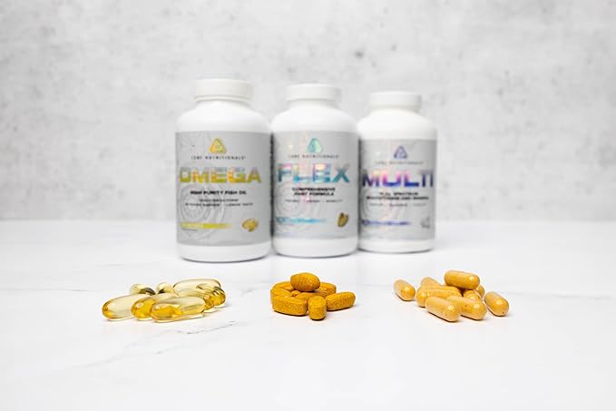 Core Nutritionals Omega High Purity Fish Oil | Triglyceride Form EPA &amp DHA | 1300mg Omega-3s | Brain &amp Heart Health Support | Lemon Taste | 120 Softgels