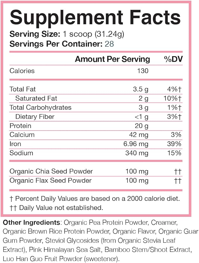 Love Sweat Fitness Organic Vegan Protein Powder for Women | 20g Plant Protein | No Bloat No Chalk | Vanilla | Sugar Free Gluten Free Non-GMO | 28 Servings