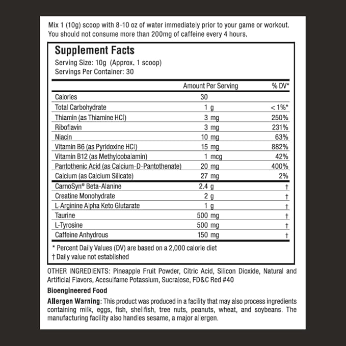 Pre Workout Powder for Men and Women with Creatine and Beta Alanine NSF Certified Supplements for a Clean Preworkout 30 Servings (Watermelon)