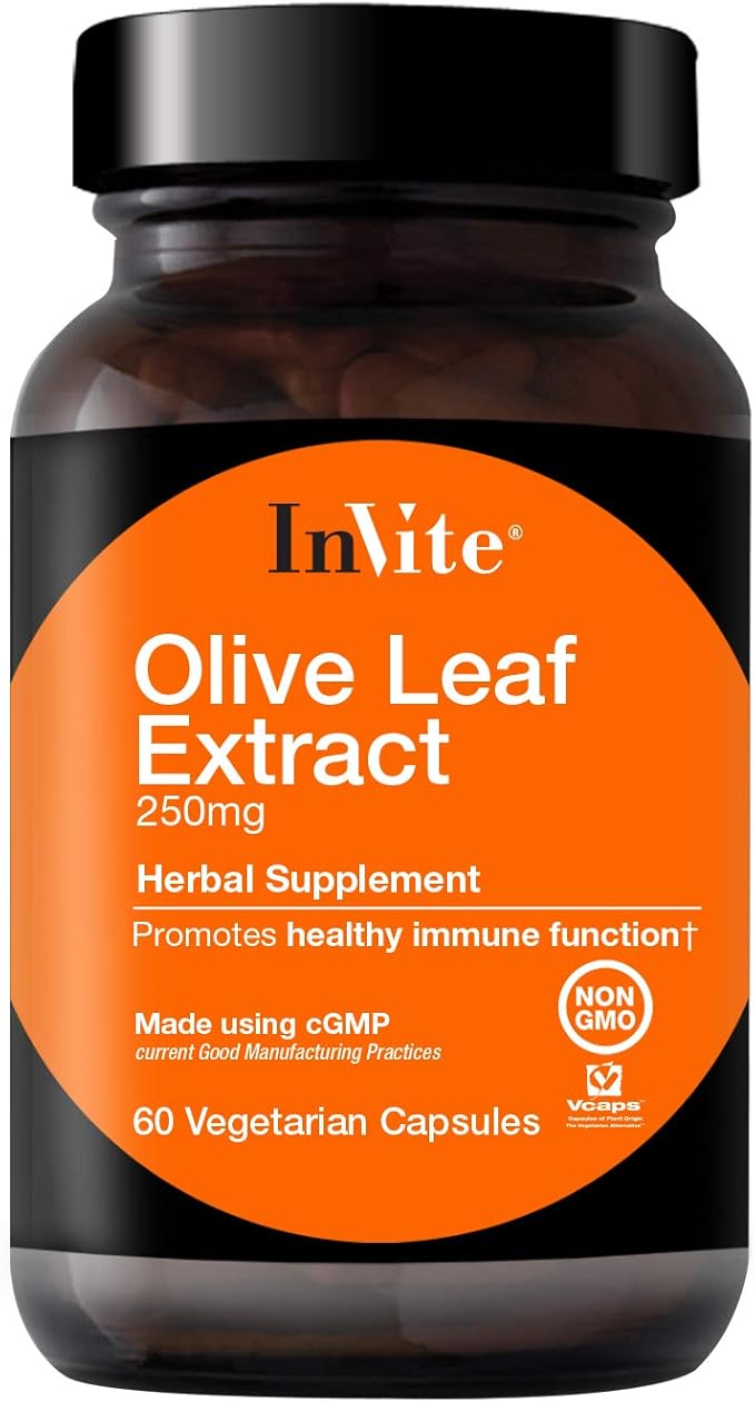 Invite Health Olive Leaf Extract - Provides Nutritional Support for Healthy Immune System - 30 Day Supply - 60 Vegetarian Capsules (1)