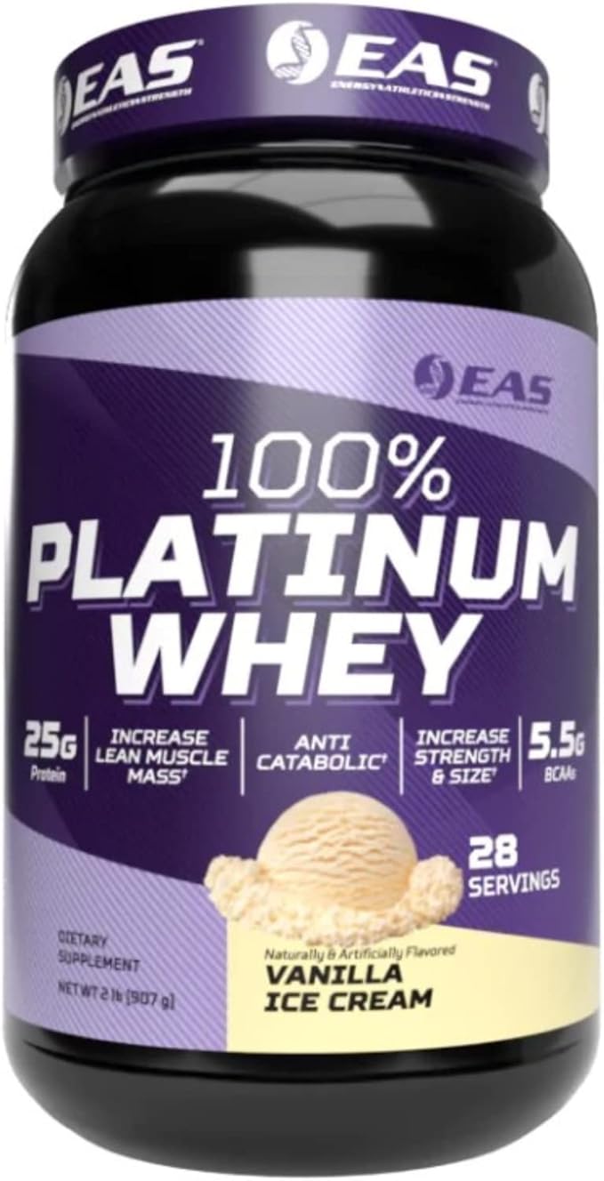 Experimental and Applied Sciences 100% Platinum | 3 Ultra-Platinum Whey Proteins | Increase Size &amp Strength | 25g Protein 5.5g BCAAs | 2 Pound (Vanilla Ice Cream)
