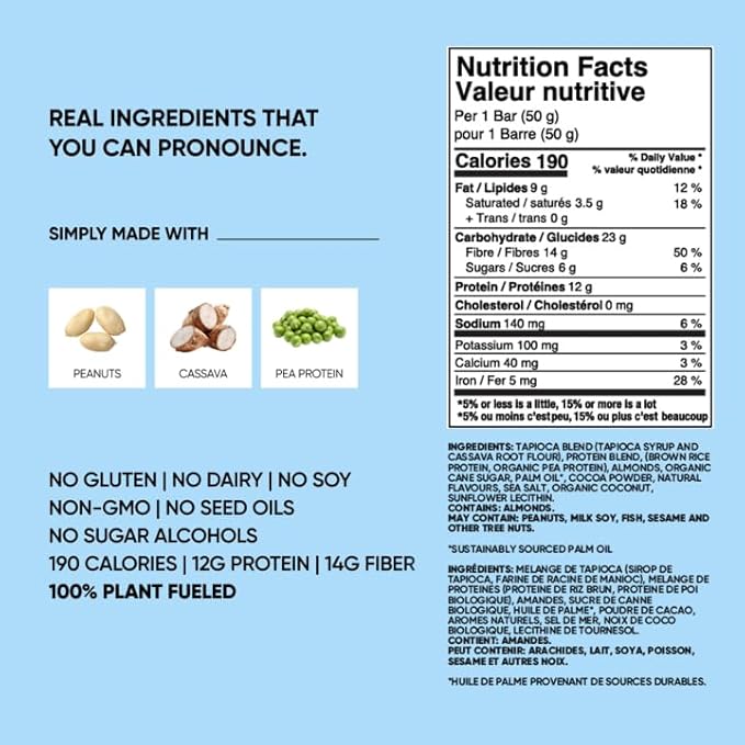 TRUBAR Vegan Protein Bar Cocoa For Coconuts and Cookies and Creamy 16 ct