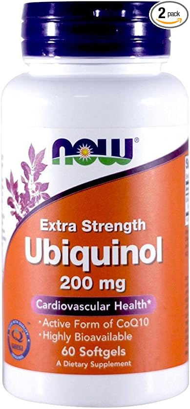 NOW Foods Ubiquinol 200 mg Extra Strength 60 Softgels (Pack of 2)