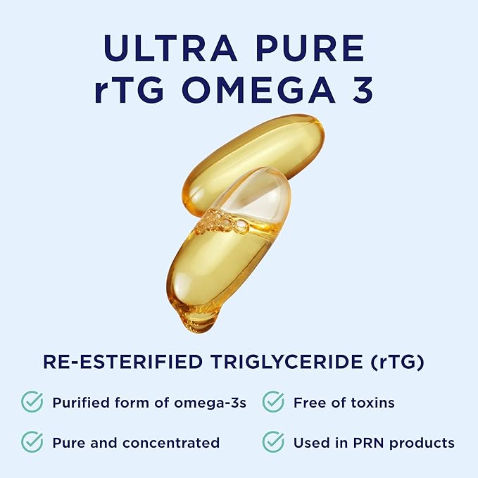 De3 Dry Eye Ultra Pure rTG Omega 3 – Support for Dry Eyes - 2400 mg EPA &amp DHA – New &amp Improved-Burpless-3 per day serving 2-month supply