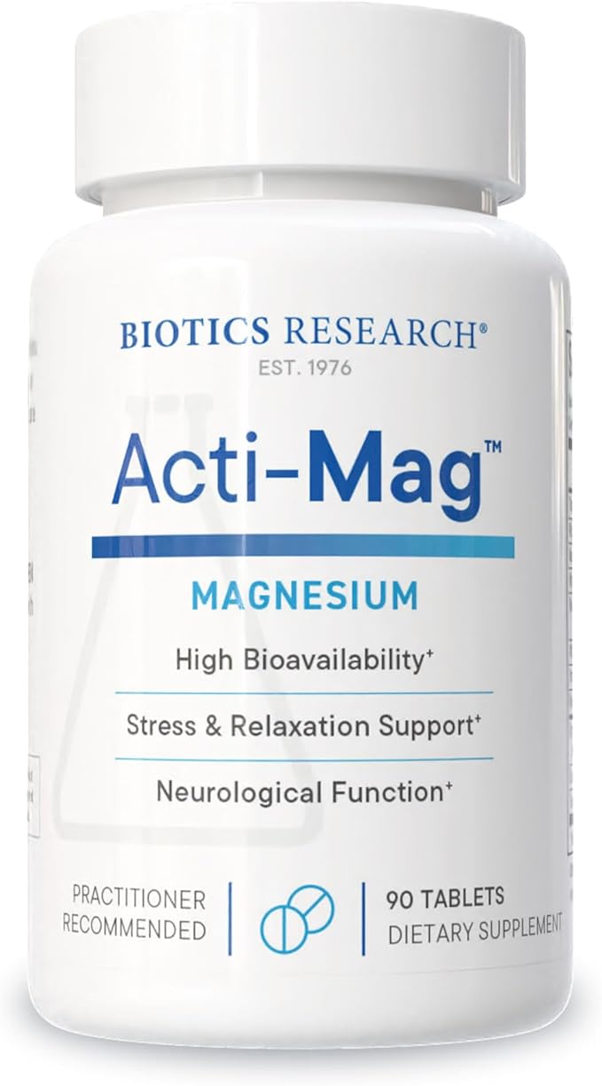 Biotics Research Acti-Mag™ - Premium Magnesium Glycerophosphate (200mg) - with Beetroot Extract B-Vitamins &amp Taurine - 90 Tablets
