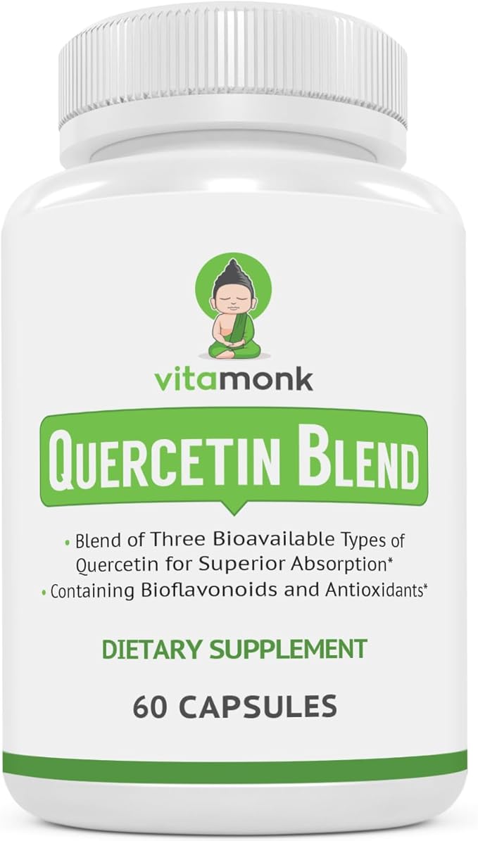VitaMonk Quercetin Complex - 3 Bioactive Forms - Isoquercetin and Quercetin Phytosome with Bromelain - Immune System Support for Superior Absorption