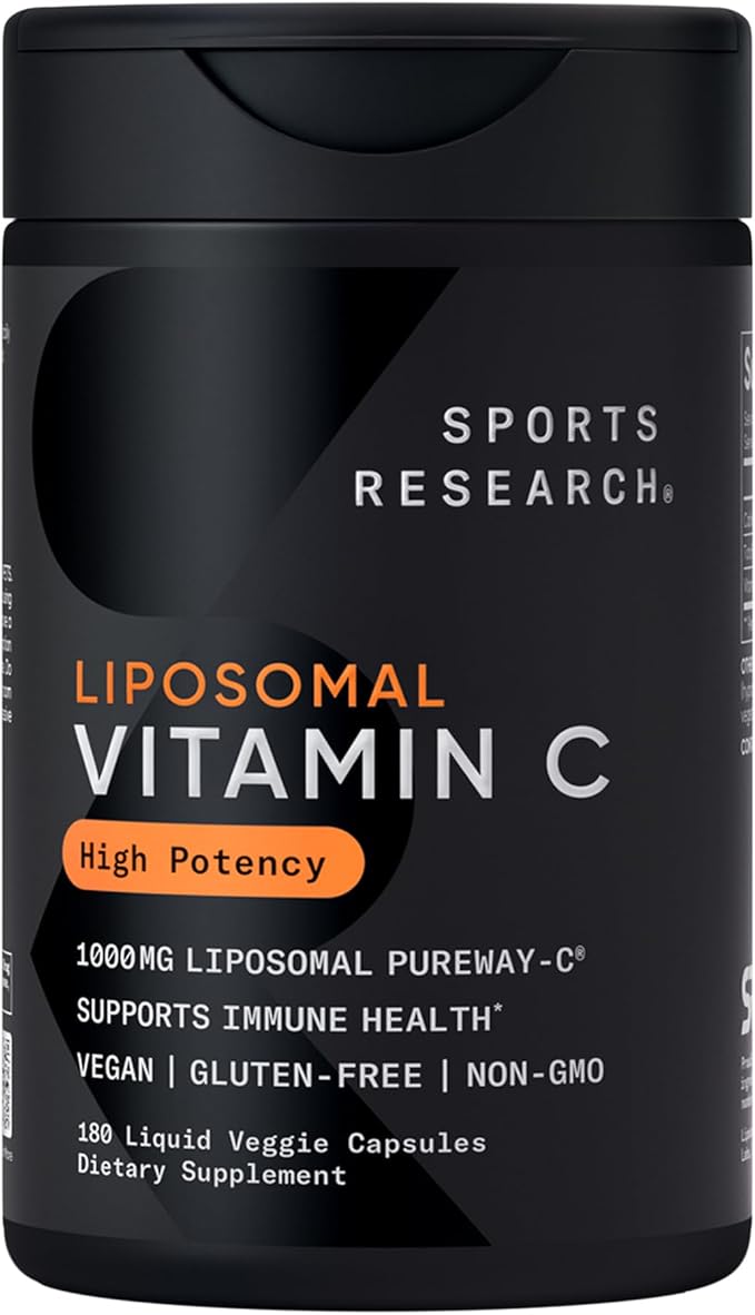 Sports Research® Antioxidant Support Pack - High Potency Liposomal Vitamin C Supplement 1000mg + Coenzyme Q10 100mg + Triple Strength Astaxanthin 12mg w/Organic Coconut Oil
